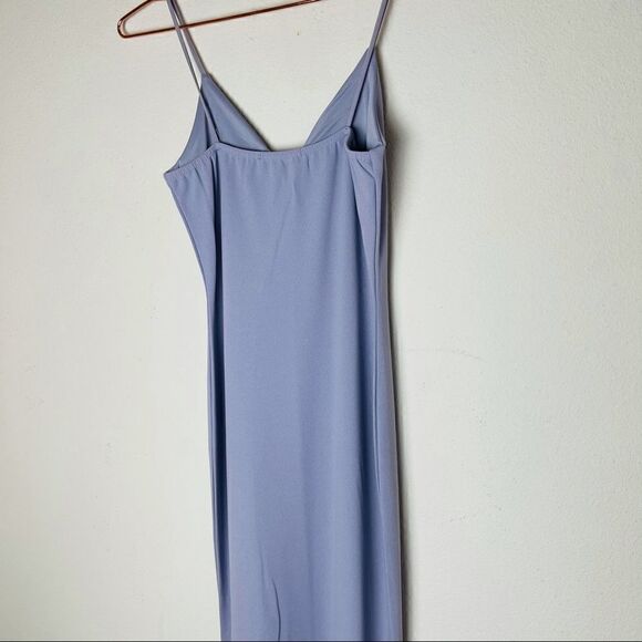 NWOT Missguided Blue Ruffle Maxi Dress 4 - Picture 5 of 7